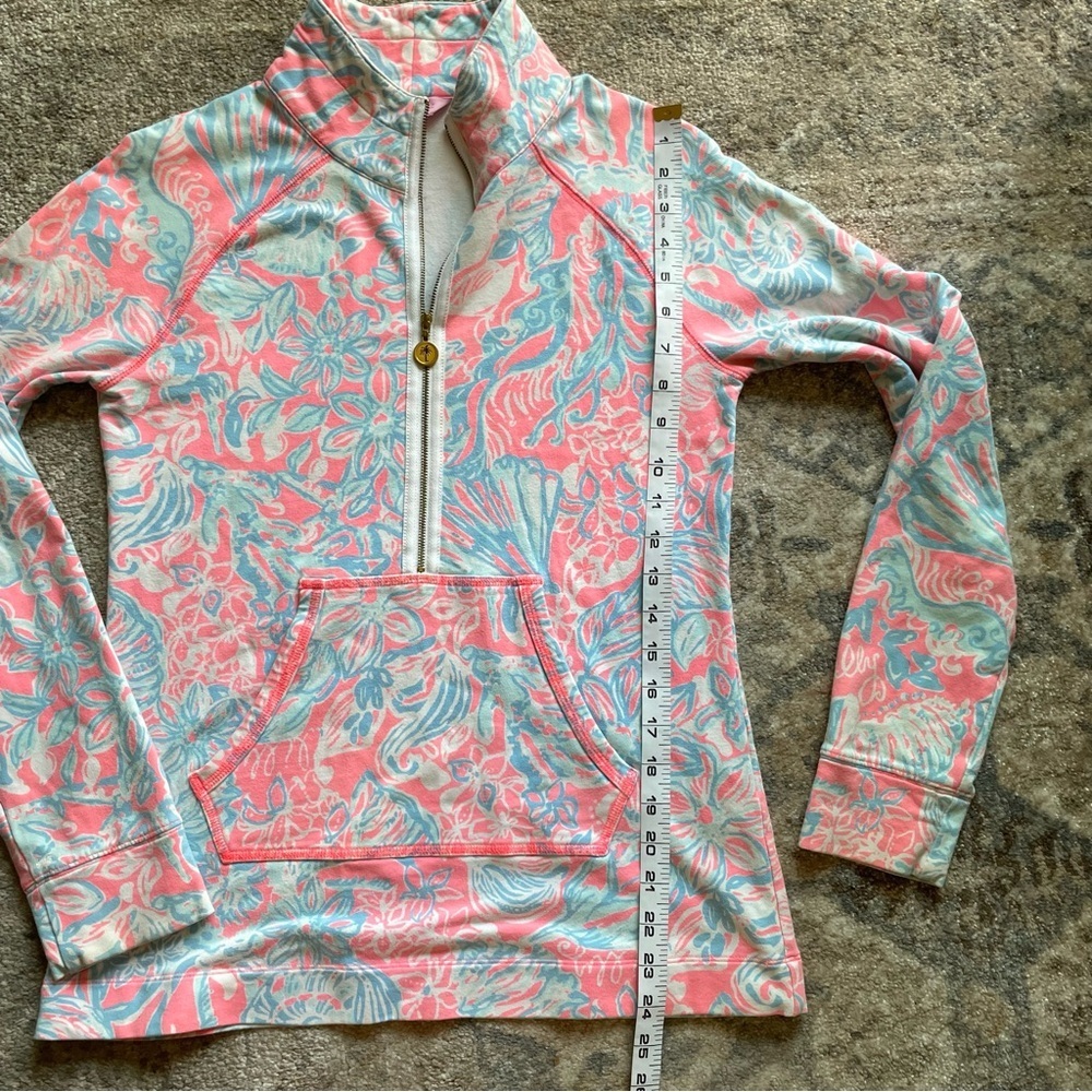 Lilly Pulitzer Skipper Popover Quarter Zip Up Sweatshirt Sun Siren Summer Ray - Picture 5 of 9